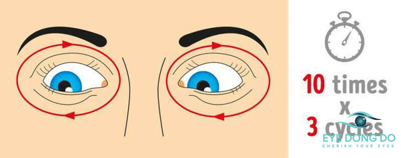 Thực hiện xoay tròn mắt