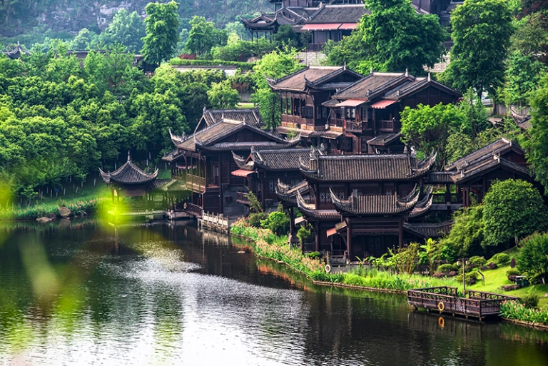 ancient town lake china